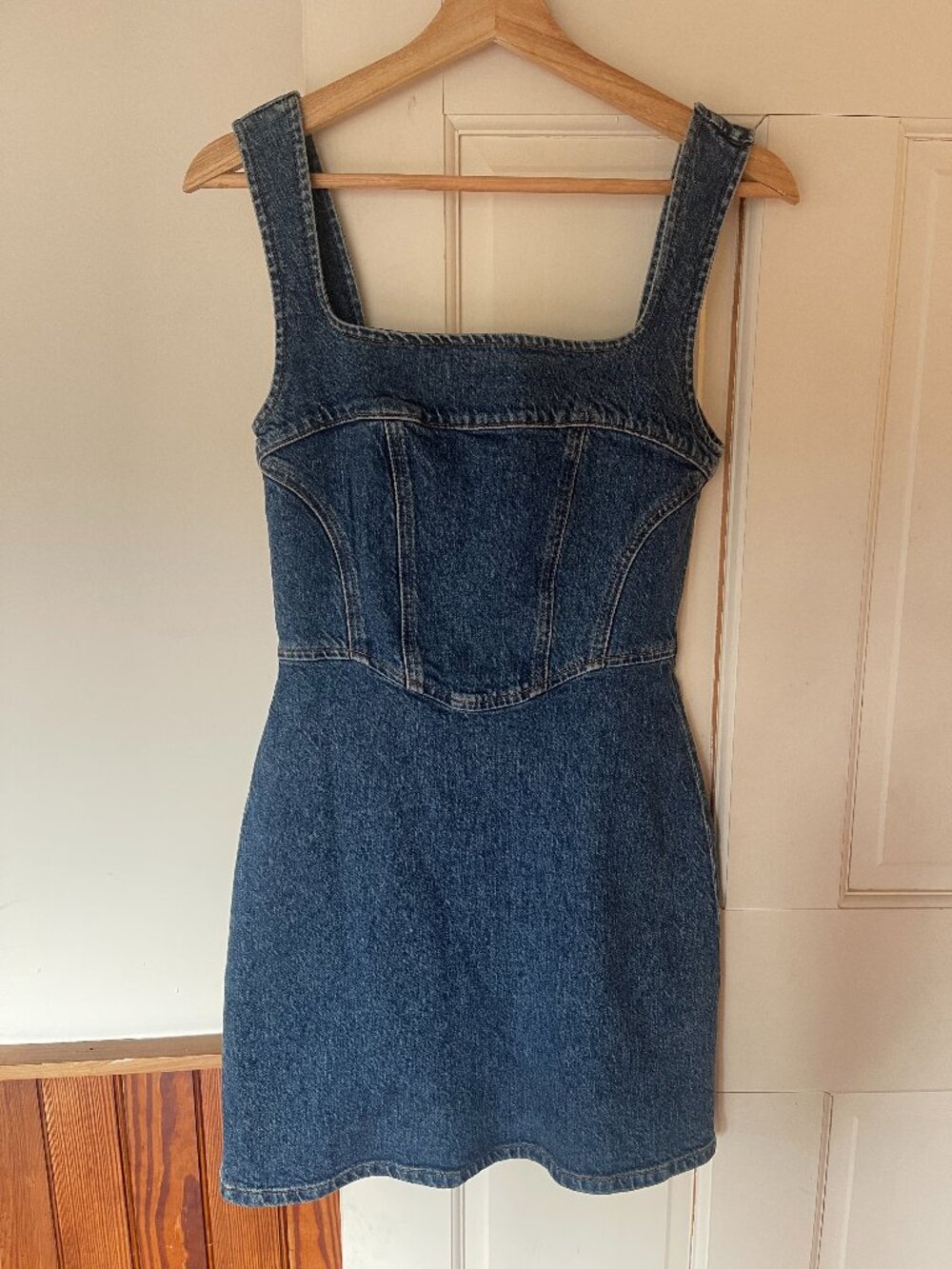 Reformation  Davies Bustier Denim Mini Dress, 0